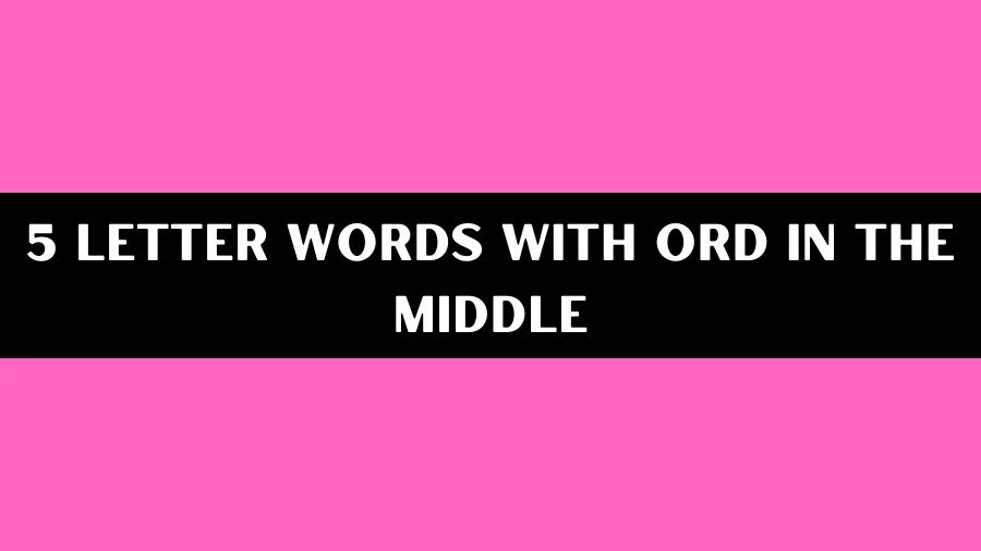 5 Letter Words With ORD In The Middle List of 5 Letter Words With ORD In The Middle