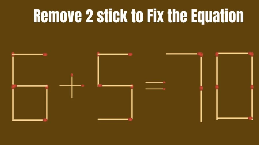 Brain Teaser Maths Puzzle: Remove 2 Matchsticks to Fix the Equation