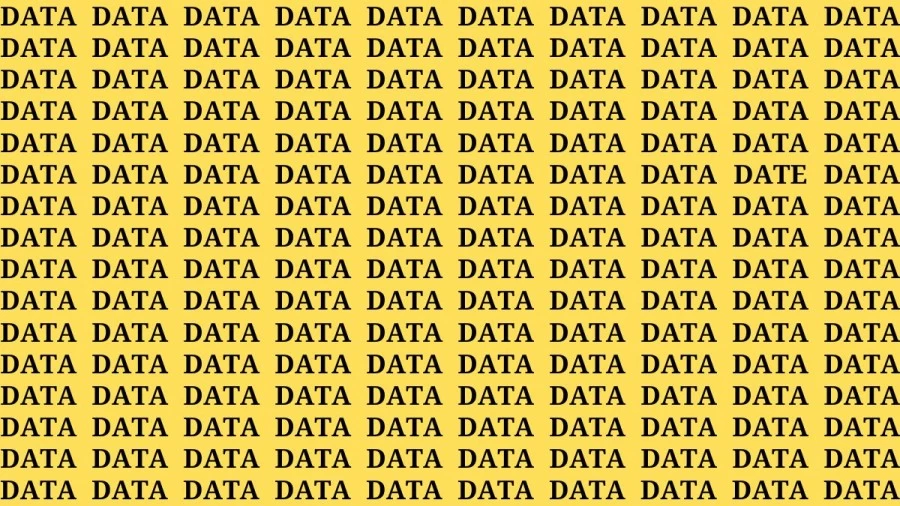 Brain Test: If you have Hawk Eyes Find the word Date in 18 Secs