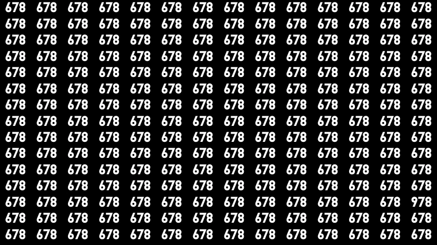 Observation Brain Challenge: If you have Eagle Eyes Find the Number 978 in 15 Secs