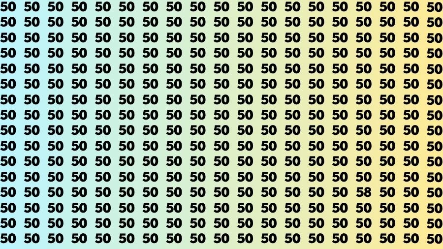 Observation Brain Challenge: If you have Hawk Eyes Find the Number 58 among 50 in 13 Secs