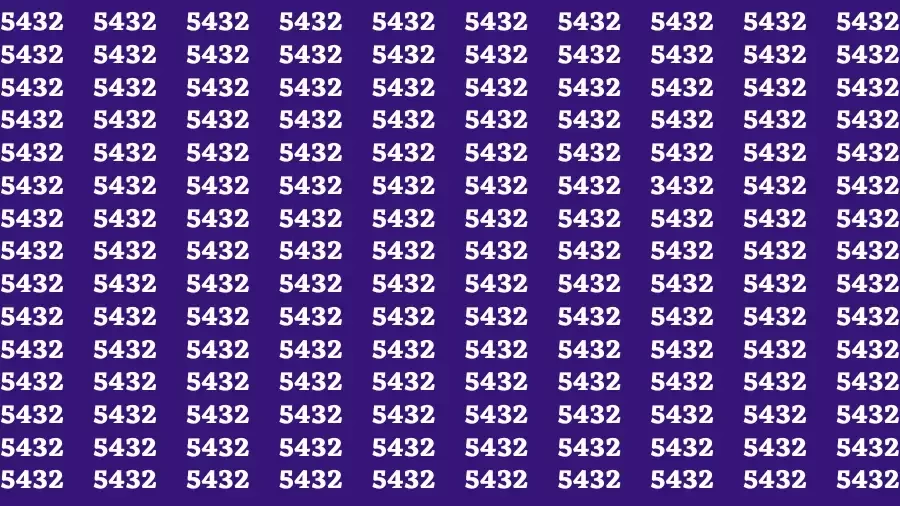 Observation Find it Out: If you have Sharp Eyes Find the number 3432 in 12 Secs