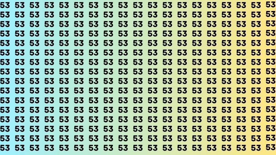 Optical Illusion: If you have 50/50 Vision Find the Number 55 among 53 in 14 Secs