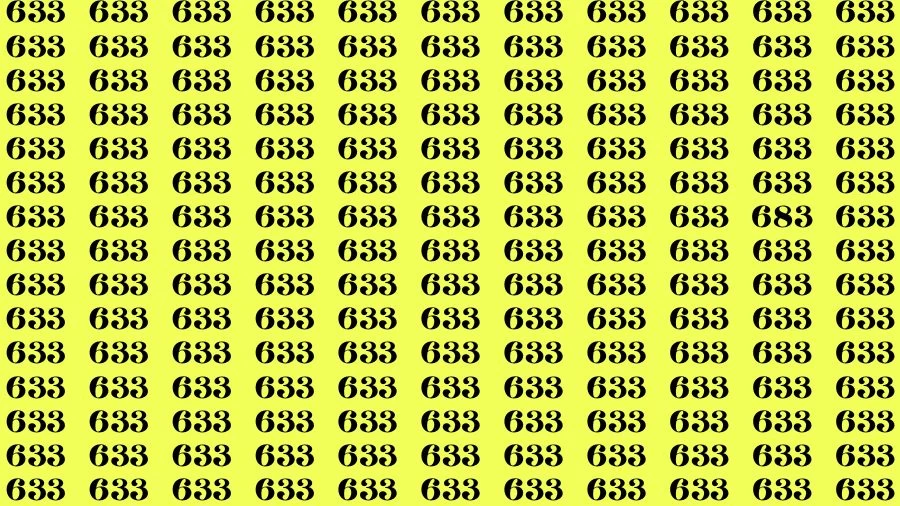 Optical Illusion: If you have 50/50 Vision Find the Number 683 among 633 in 14 Secs