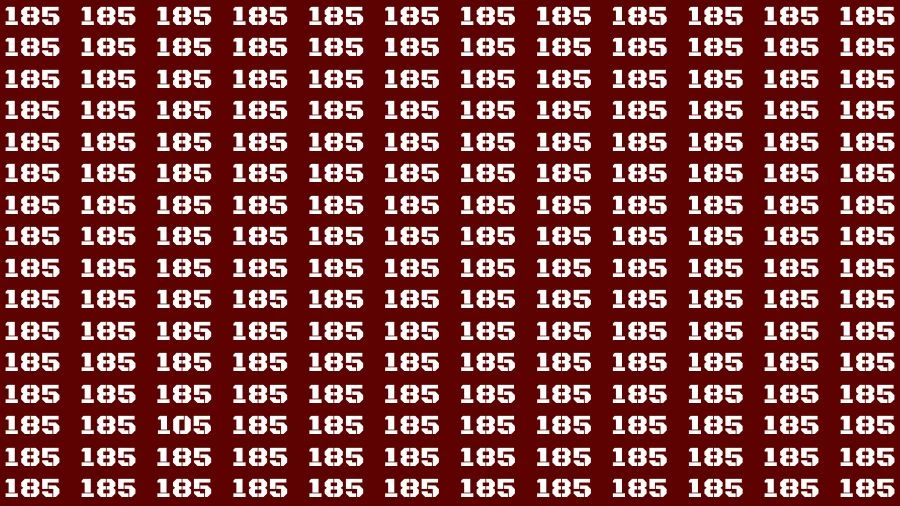 Optical Illusion: If you have Extra Sharp Eyes Find the Number 105 among 185 in 15 Secs