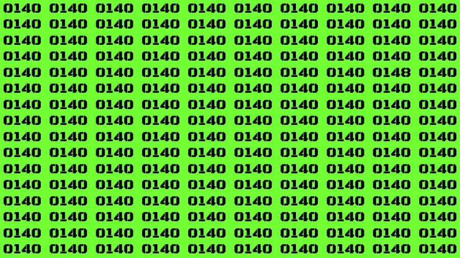 Optical Illusion Bain Challenge: If you have 50/50 Vision Find the number 0148 in 18 Secs