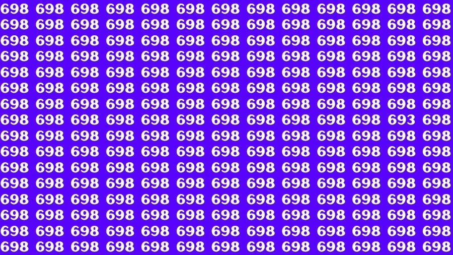 Optical Illusion Brain Challenge: If you have 50/50 Vision Find the Number 693 among 698 in 14 Secs