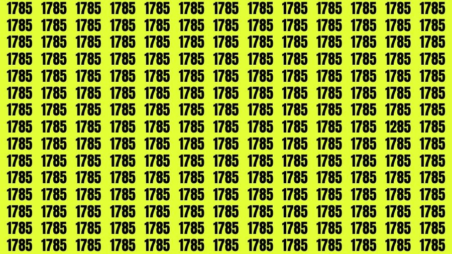 Optical Illusion Brain Challenge: If you have Sharp Eyes Find the Number 1285 among 1785 in 15 Secs