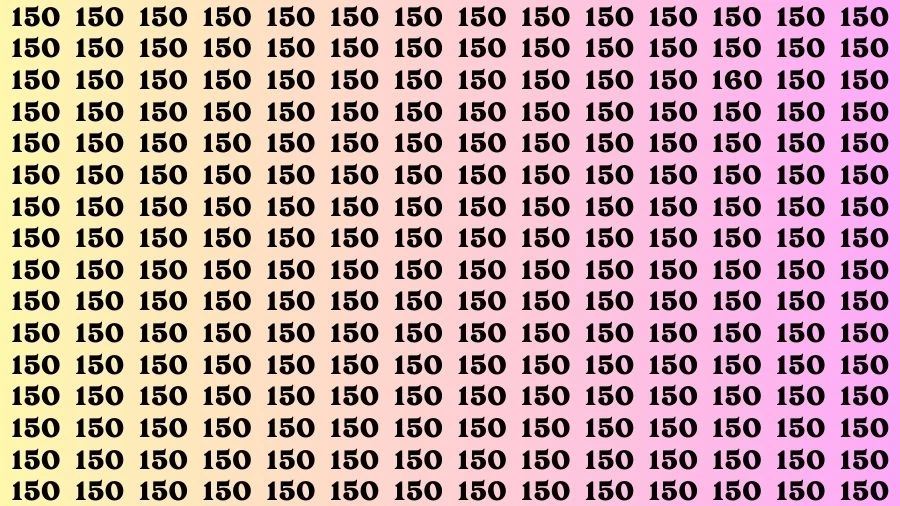 Optical Illusion Brain Challenge: If you have Sharp Eyes Find the Number 160 among 150 in 15 Secs