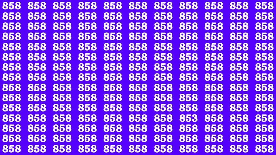 Optical Illusion Eye Test: If you have Sharp Eyes Find the number 853 in 10 Secs