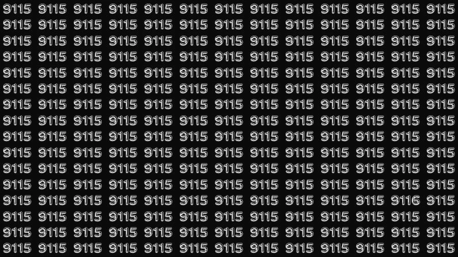 Optical Illusion Visual Test: If you have Eagle Eyes Find the Number 9116 among 9115 in 14 Secs