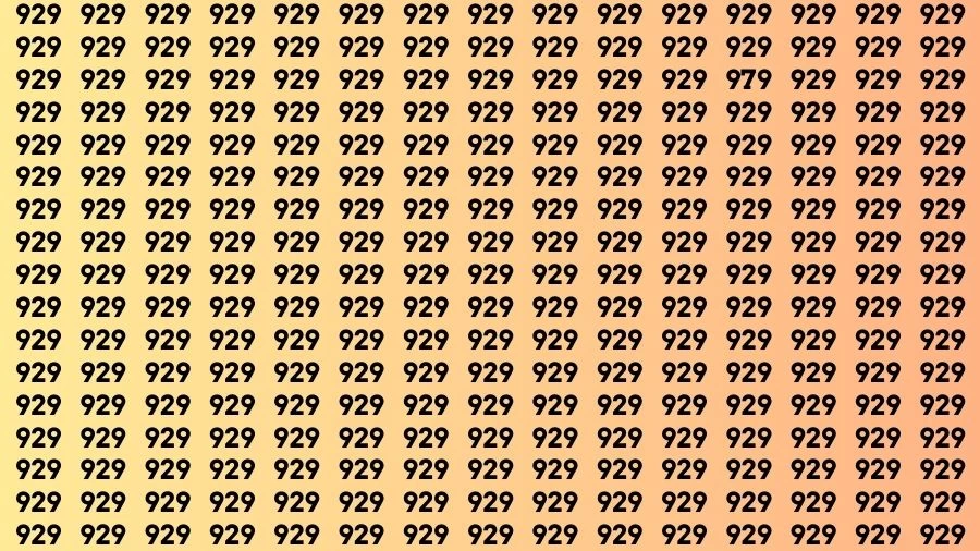 Optical Illusion Visual Test: If you have Eagle Eyes Find the Number 979 among 929 in 14 Secs