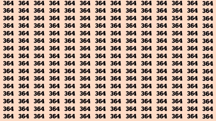 Optical Illusion Visual Test: If you have Sharp Eyes Find the Number 354 in 20 Secs