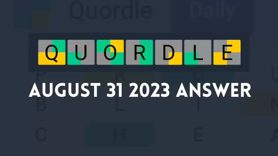 Quordle Daily Sequence Answer Today August 31 2023