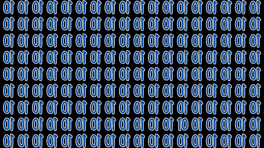 Visual Test: If you have Eagle Eyes Find the Number 10 in 15 Secs