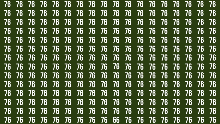 Visual Test: If you have Eagle Eyes Find the Number 66 among 76 in 15 Secs