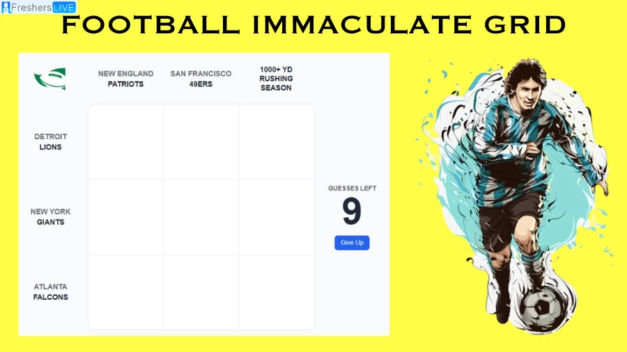 Which Player who played for the Falcons and had 1000+ yard rushing season? Football Immaculate Grid answers August 19 2023