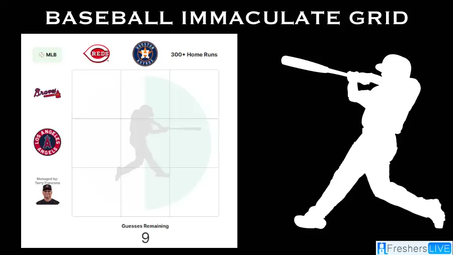 Which player who had 300+ home runs and was managed by Terry Francona? Baseball Immaculate Grid Answers for August 31 2023