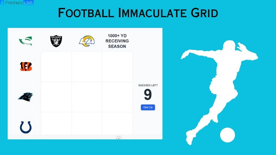 Which Player who have played for the Bengals and had a 1,000+ yard receiving season? Football Immaculate Grid answers August 25 2023