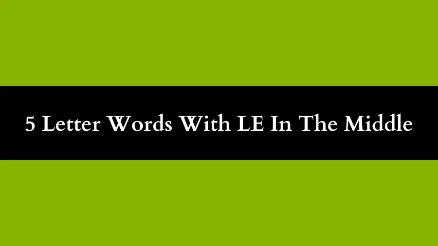 5 Letter Words With LE In The Middle All Words List