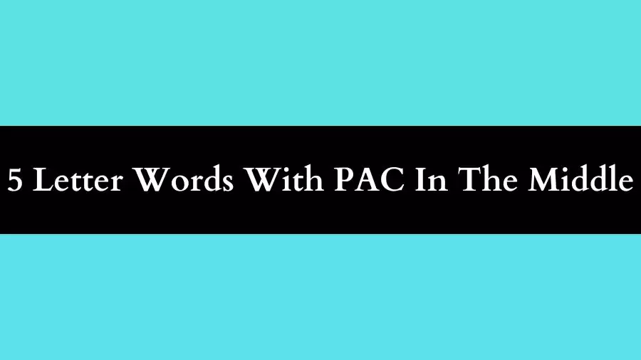 5 Letter Words With PAC In The Middle, List of 5 Letter Words With PAC In The Middle