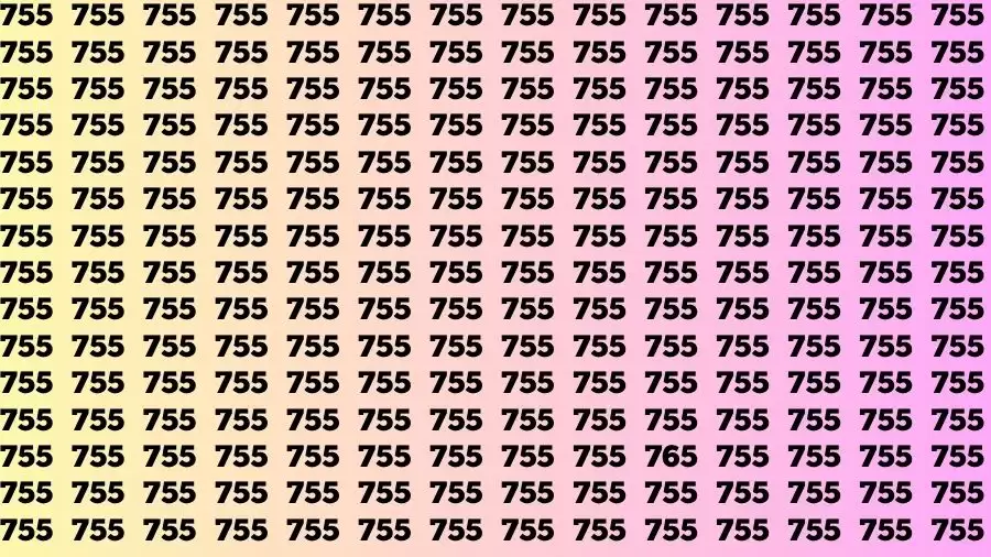 Eagle-Eyed Alert: Find the Hidden Number 765 among 755 in 12 Secs