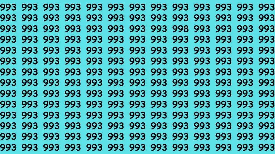 Optical Illusion Brain Challenge: Can you Find the Hidden Number 998 among 993 in 12 Secs