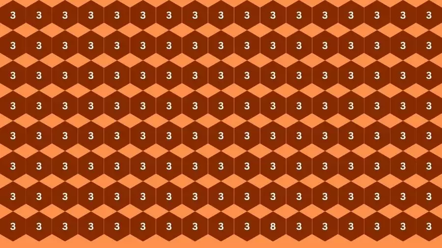 Optical Illusion Brain Challenge: If you have 50/50 Vision Find the number 8 among 3 in 16 Secs