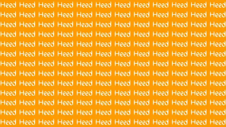 Optical Illusion Brain Challenge: If you have Eagle Eyes Find the Word Head among Heed in 13 Secs