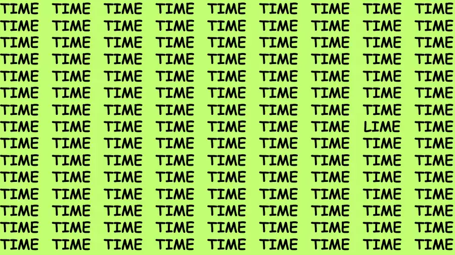 Optical Illusion Brain Challenge: If you have Eagle Eyes Find the word Lime among Time in 15 Secs