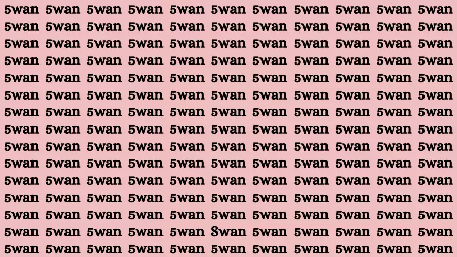 Optical Illusion Brain Challenge: If you have Extra Sharp Eyes Find the word Swan in 12 Secs