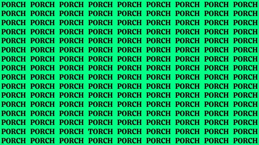 Optical Illusion Eye Test: If you have Eagle Eyes Find the Word Torch among Porch in 15 Secs