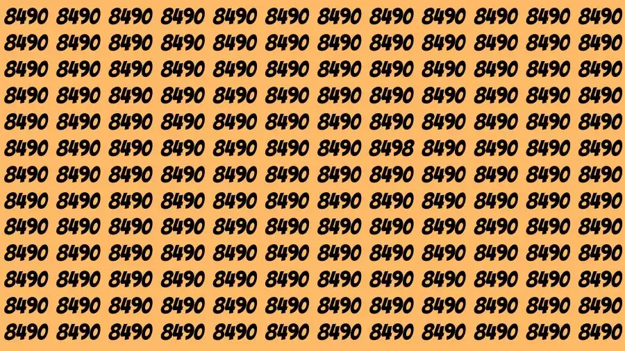 Optical Illusion Eye Test: If you have Extra Sharp Eyes Find the Number 8498 among 8490 in 18 Secs