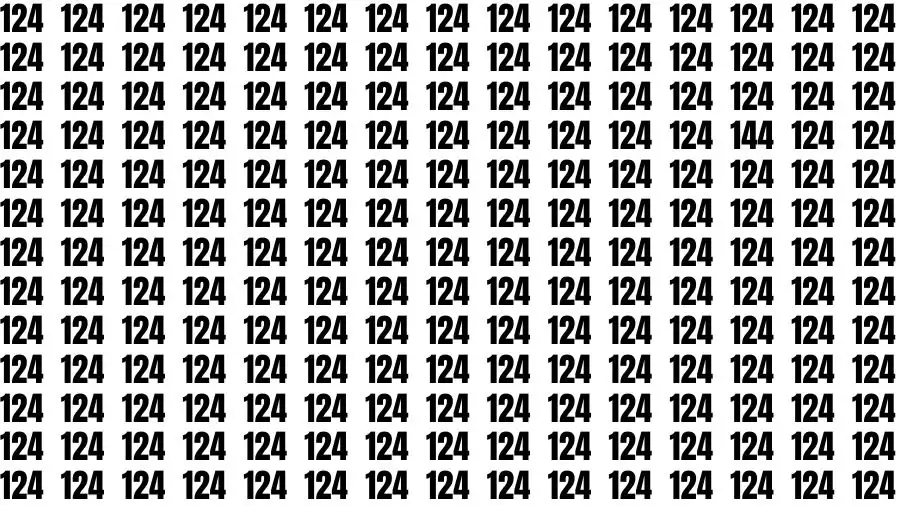 Optical Illusion Spot the Number 144 in 10 Secs