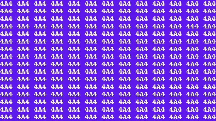 Optical Illusion Visual Test: If you have Sharp Eyes Find the Number 444 in 20 Secs