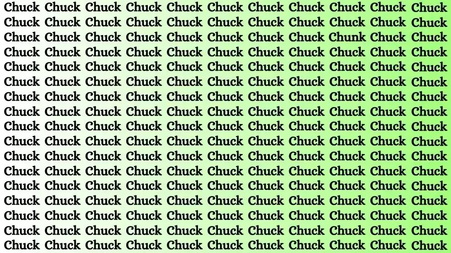 Optical Illusion Visual Test: If you have Sharp Eyes Find the Word Chunk among Chuck in 16 Secs