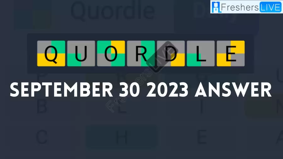 Quordle Daily Sequence Answer Today September 30 2023