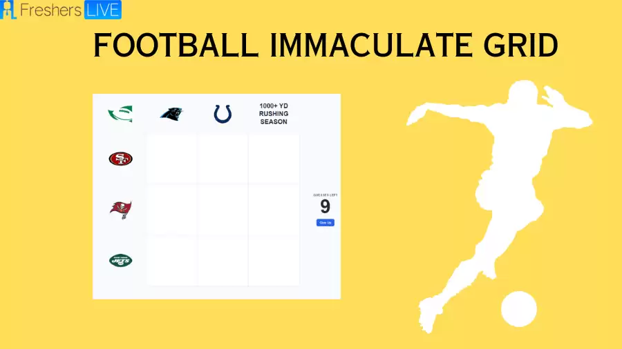 Which Player Have Played for both the 49ers and 1000+ Yd Rushing Season in Their Careers? Football Immaculate Grid answers September 12 2023