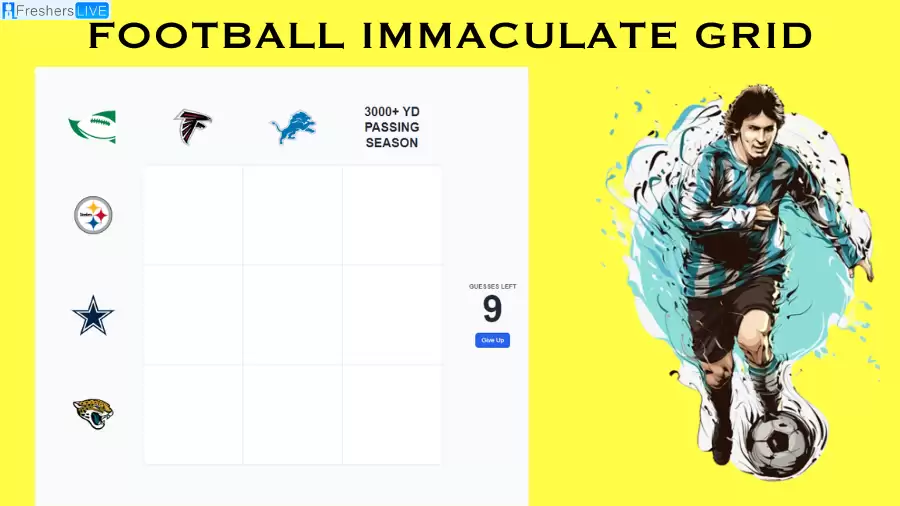 Which player played for the Dallas Cowboys and had 3000+ yards passing season? Football Immaculate Grid answers September 10 2023