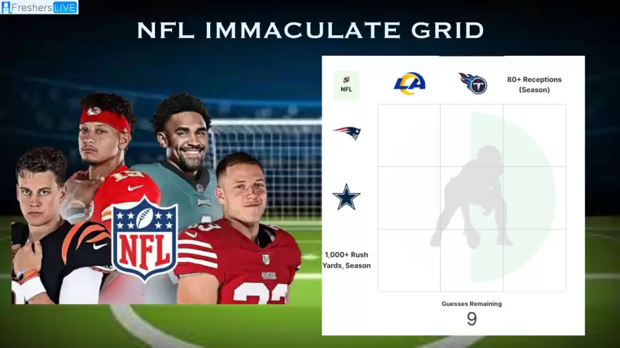 Which players have played for the Dallas Cowboys and had a season with 80+ receptions? NFL Immaculate Grid answers September 20 2023