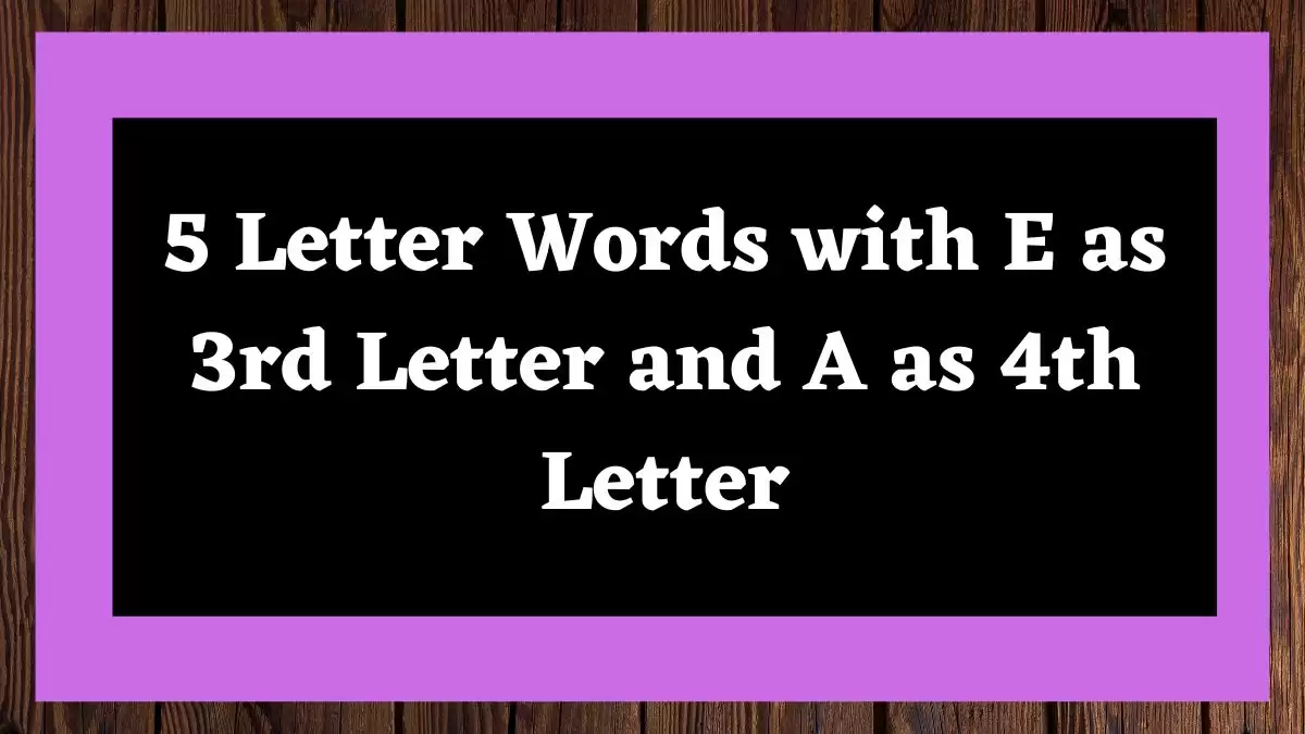 5 Letter Words with E as 3rd Letter and A as 4th Letter All Words List