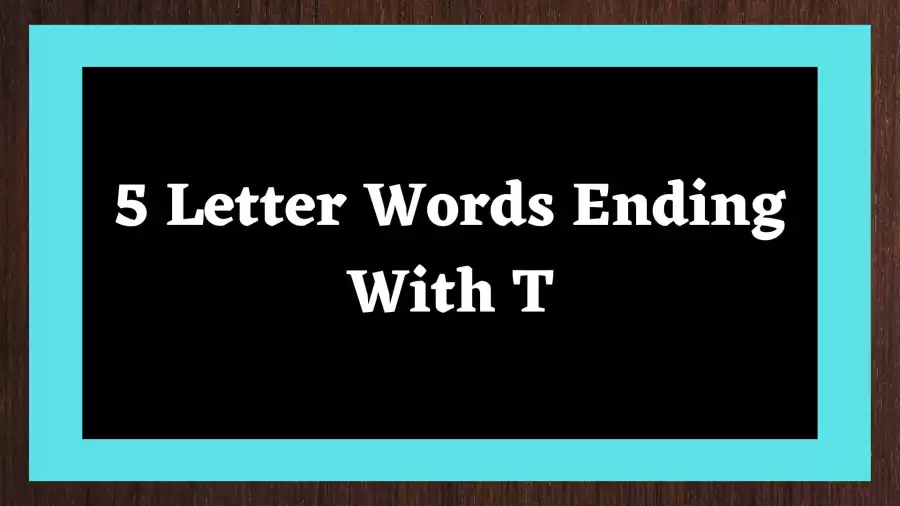 5 Letter Words Ending With T All Words List