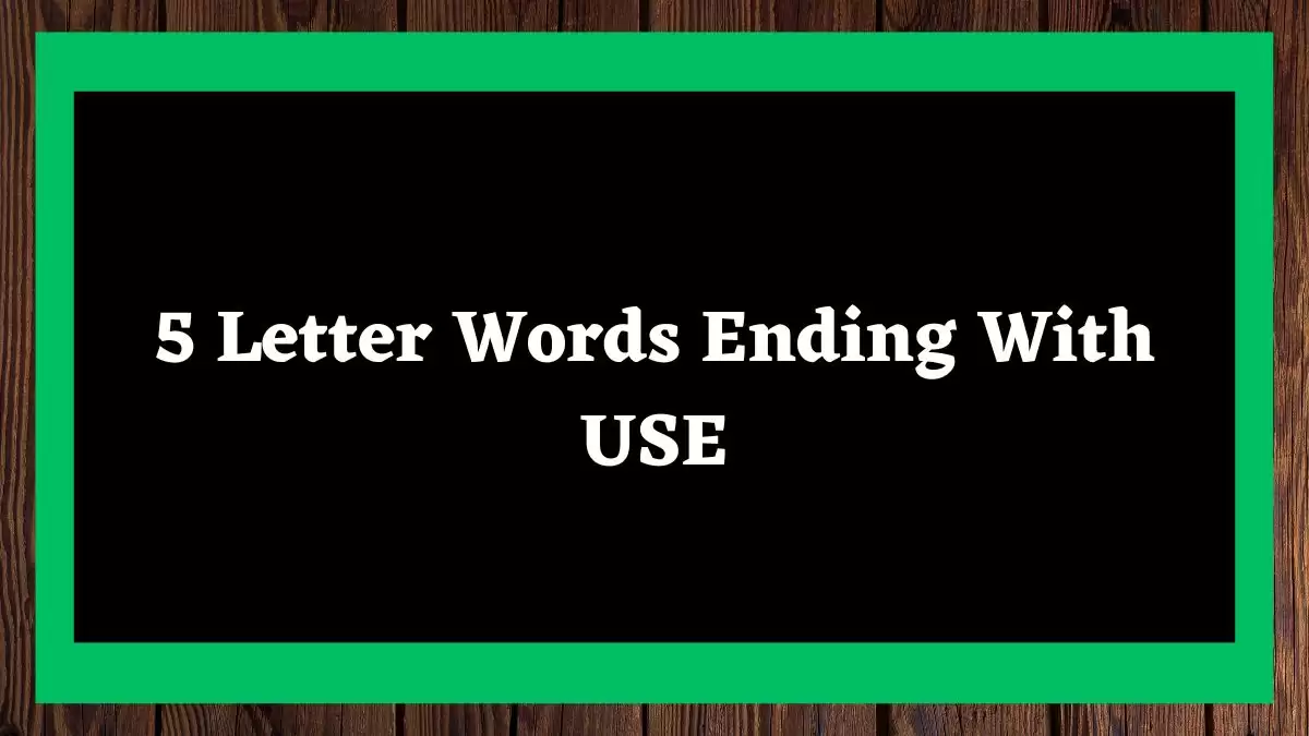 5 Letter Words Ending With USE, List of 5 Letter Words Ending With USE