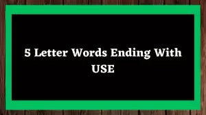 5 Letter Words Ending With USE, List of 5 Letter Words Ending With USE