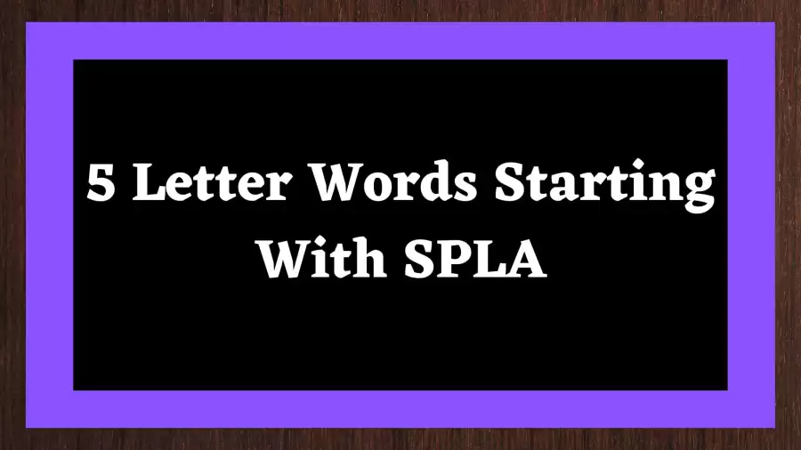 5 Letter Words Starting With SPLA, List Of 5 Letter Words Starting With SPLA