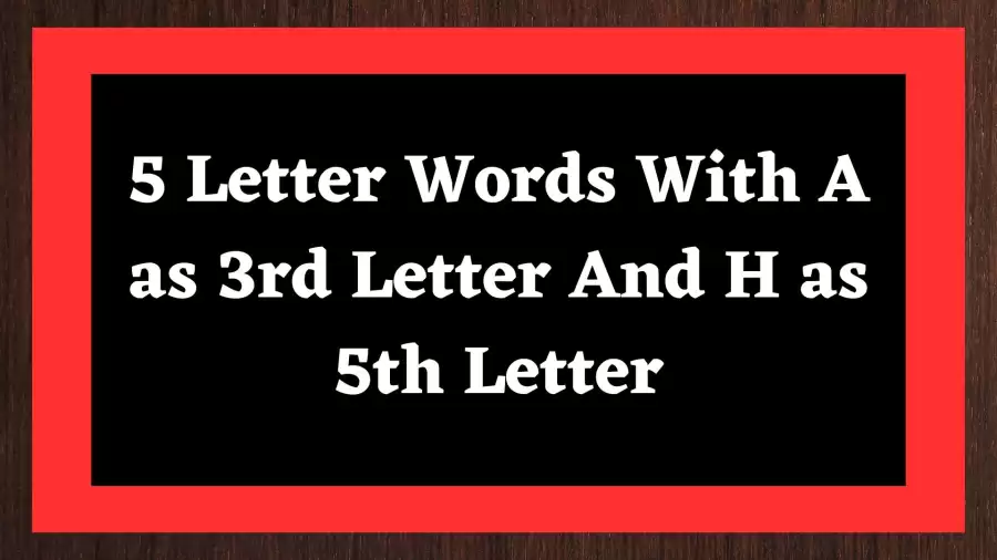 5 Letter Words With A as 3rd Letter And H as 5th Letter, List Of 5 Letter Words With A as 3rd Letter And H as 5th Letter