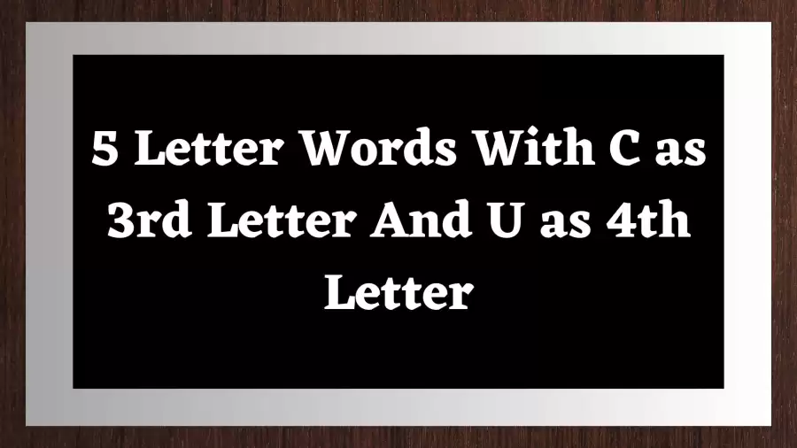 5 Letter Words With C as 3rd Letter And U as 4th Letter All Words List