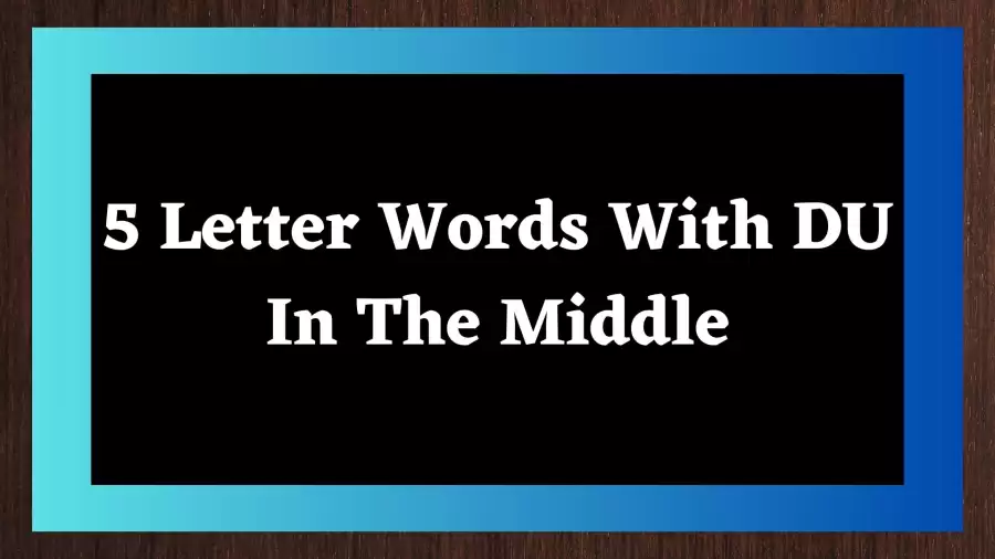 5 Letter Words With DU In The Middle, List of 5 Letter Words With DU In The Middle