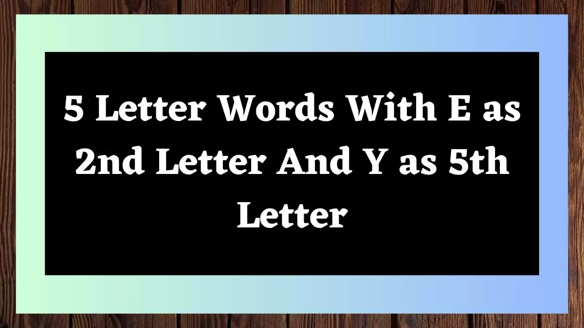 5 Letter Words With E as 2nd Letter And Y as 5th Letter All Words List