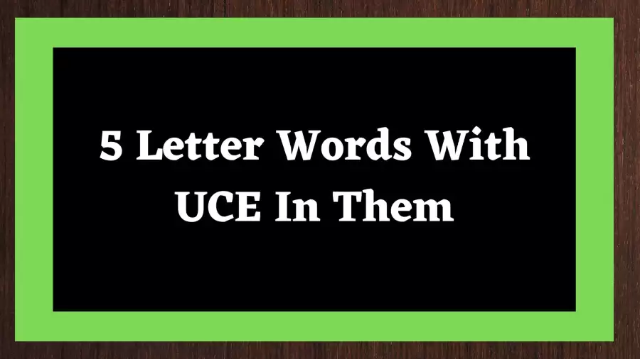 5 Letter Words With UCE In Them Include 20 Words